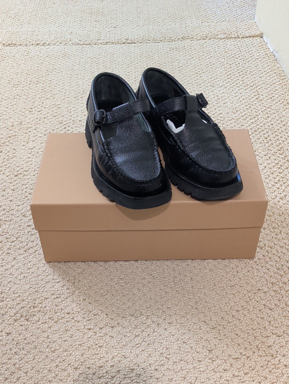 Hereu Alber Sport Black Pebble Leather Strap Loafers